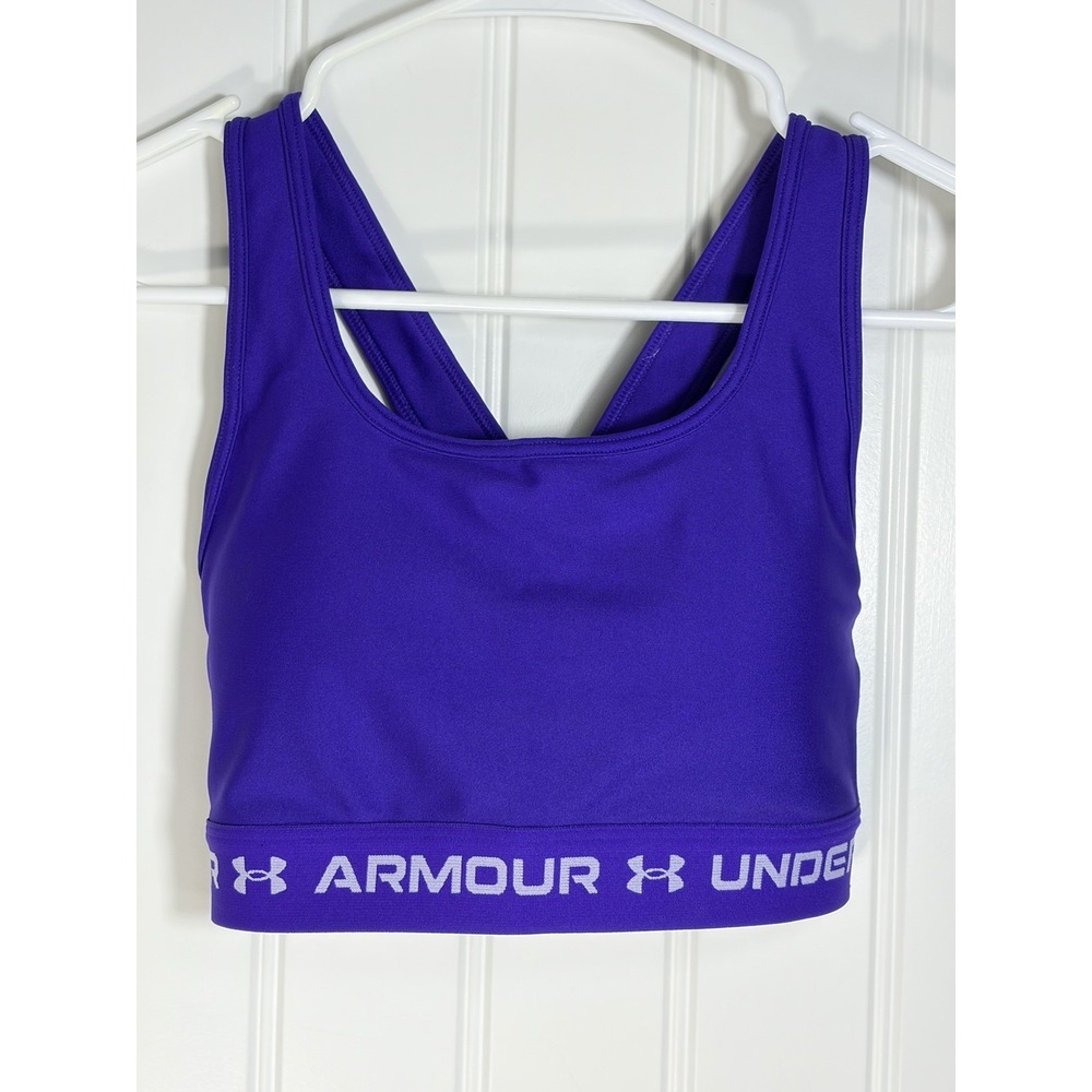 Under Armour Women's Purple Crossback Medium Support Sports Bra Size M
